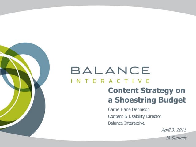 Content strategy on a shoestring budget