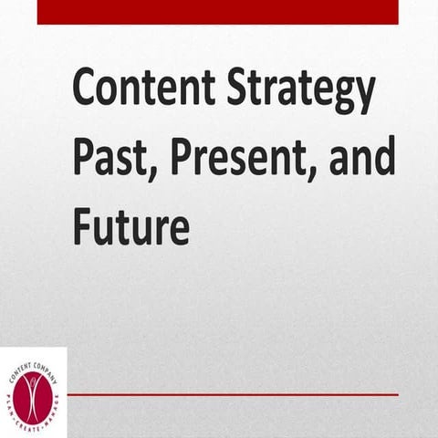 Content strategy past, present, future
