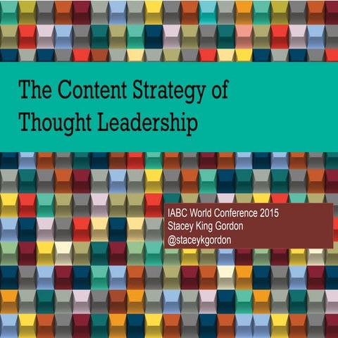 Content Strategy of Thought Leadership - Speed Presentation