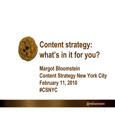 Content Strategy: What's In It For You? at CS NYC