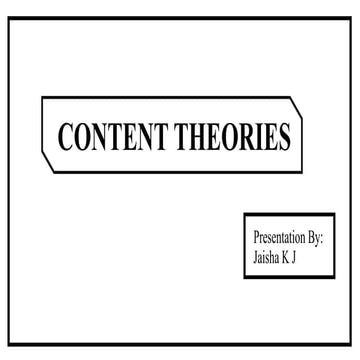 Content Theories