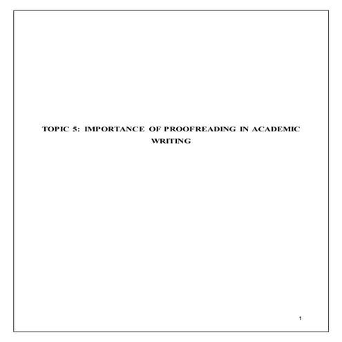 Importance of Proofreading in Academic Writing 
