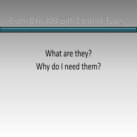 From 0 to 100 with Content types