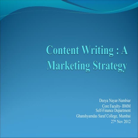 Content writing: A Marketing Strategy