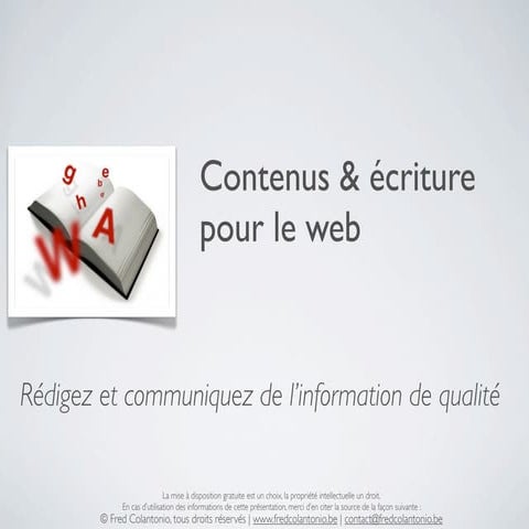 Contenus et écriture web : rédigez et communiquez de l'information de qualité
