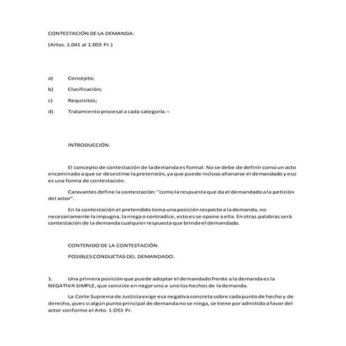 Contestación de la demanda | DOCX