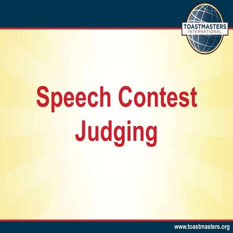Toastmasters Speech Contest Judges Workshop