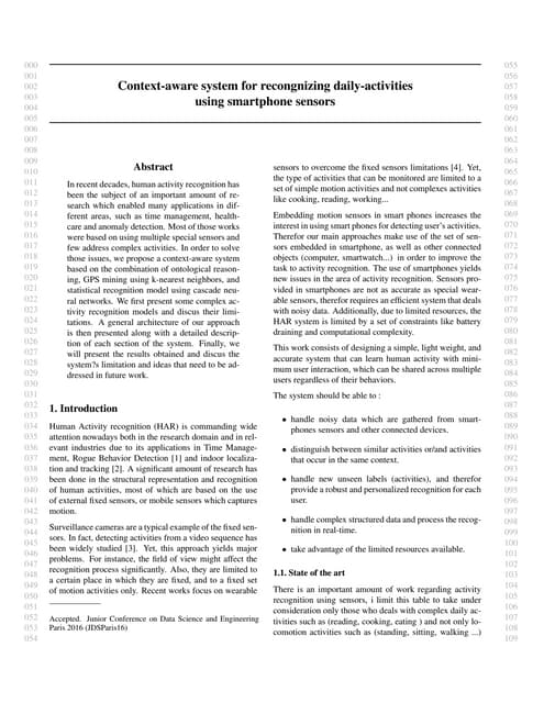 Context aware system for recongnizing daily-activities