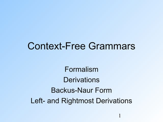 Context free languages