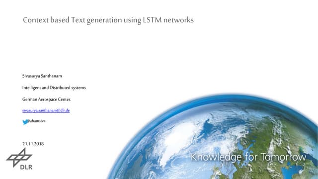 Context based text generation using lstm networks