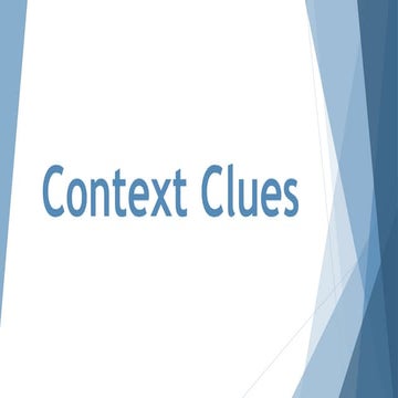 English Lesson: Context Clues