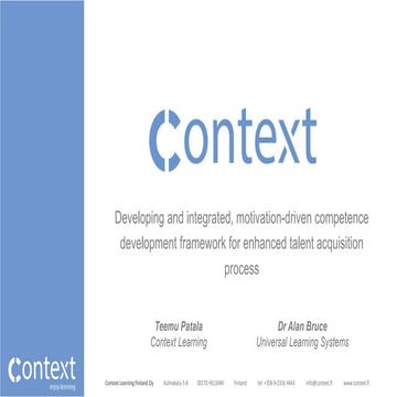 Developing an integrated, motivation-driven competence development framework for enhanced talent acquisition process