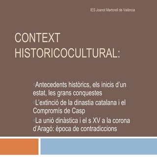 Context històricocultural. tema 1, ...