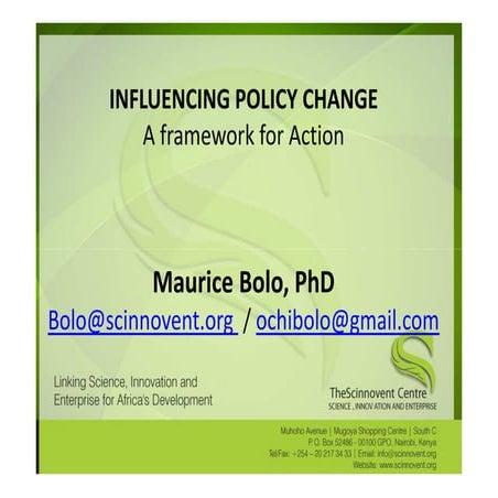 Context mapping policy influencing: a framework for action [compatibility mode]