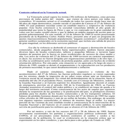Contexto cultural en la venezuela actual