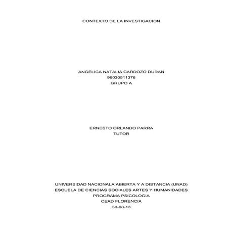 Contexto de la investigacion