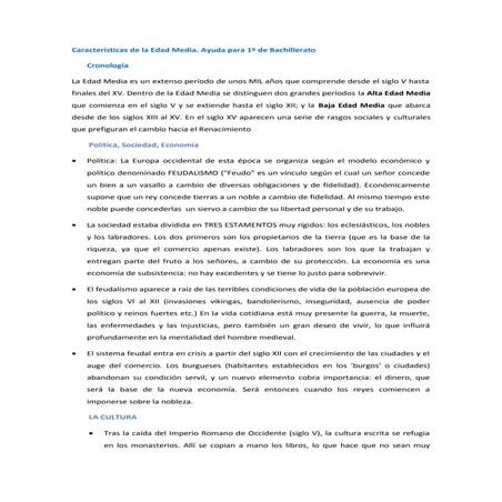 Contexto Histórico Edad Media