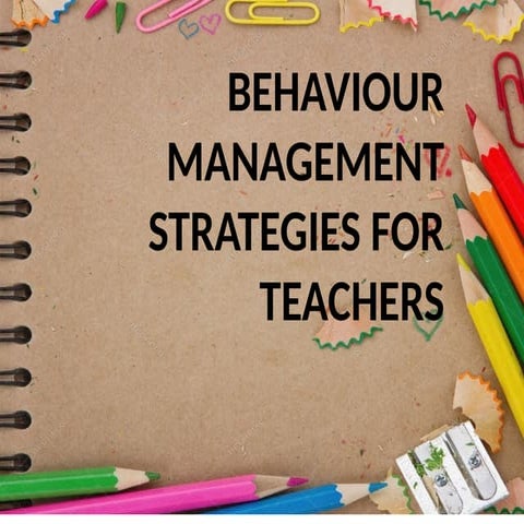 CONTEXT OF BEHAVIOUR MANAGEMENT STRATEGIES FOR TEACHERS.pptx