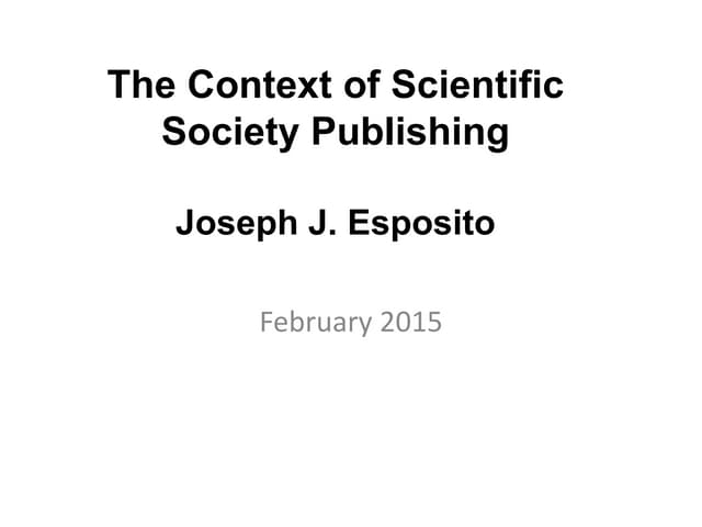 Context of scientific publishing