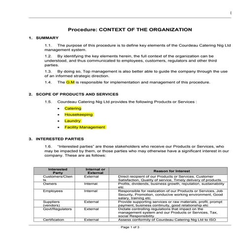 Context of the organization