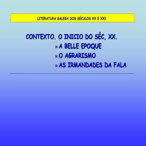 Contextos 1. la belle epoque (90 10-20)