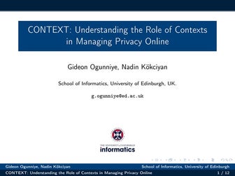 CONTEXT: Understanding the Role of Contexts in Managing Privacy Online