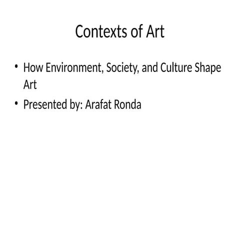 Contexts_of_Art_and History. PowerPoint presentation | PPTX