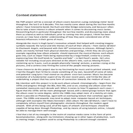 FMP - Context statement