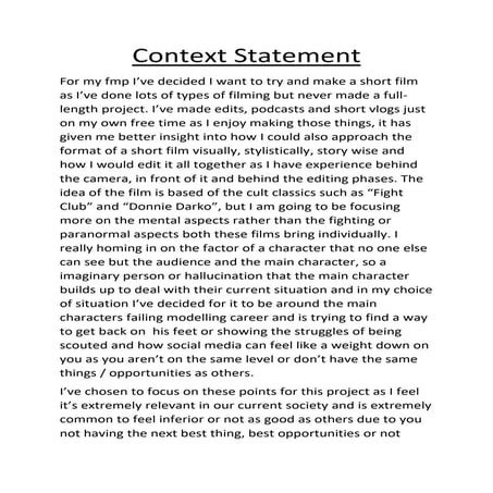 Context Statement | PDF