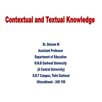 Contextual Knowledge ; Textual Knowledge