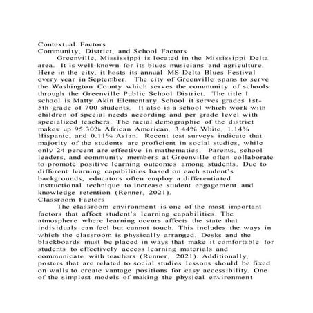 Contextual FactorsCommunity, District, and School FactorsGree