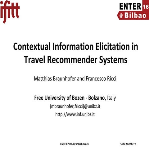 Contextual information elicitation in travel recommender systems