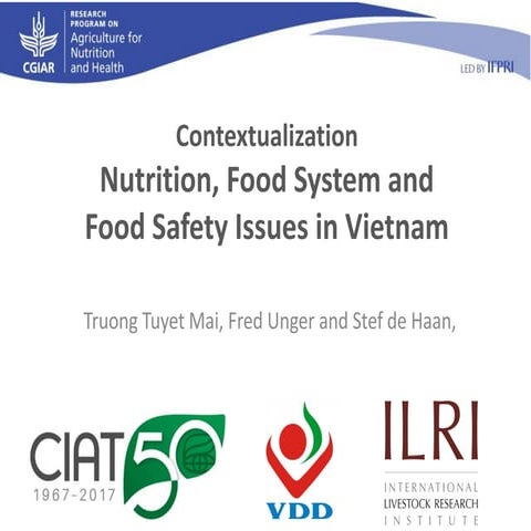 Contextualization nutrition food system and food safety issues in Vietnam