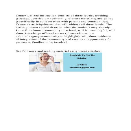 Contextualized Instruction consists of three levels; teaching (strat.docx