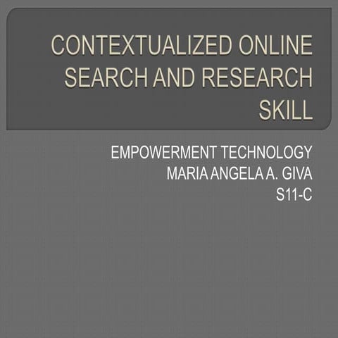 Contextualized online search and research skill