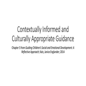 Contextually informed and culturally appropriate guidance