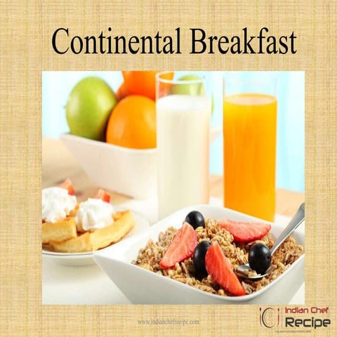 Continental breakfast menu