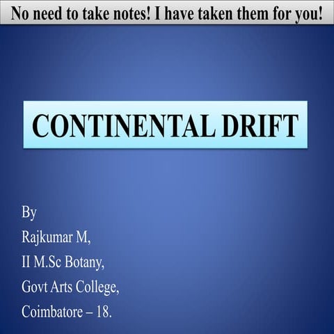 Continental Drift Theory by Rajkumar