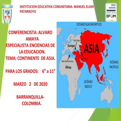 Continente de  asia 2020