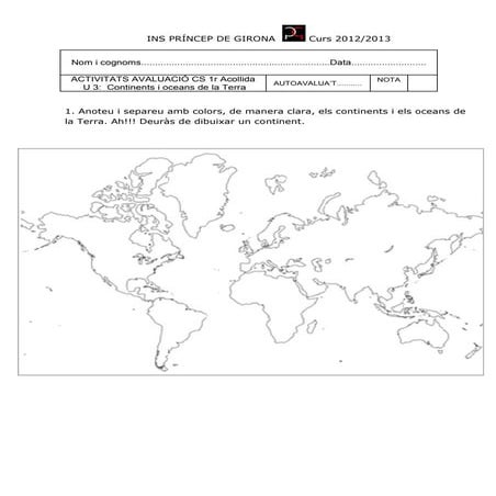 Continents i oceans del món