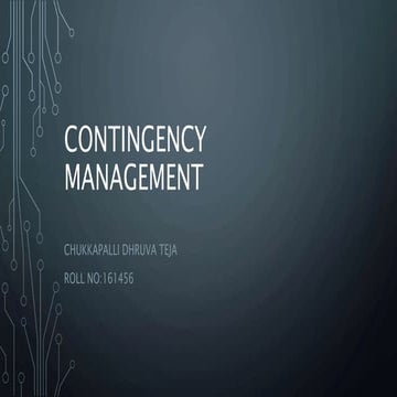 Contingency management