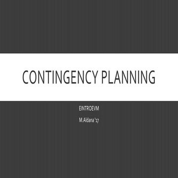 EINTROEVM - Contingency planning