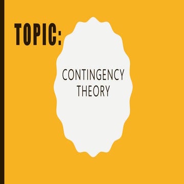 Contingency theory