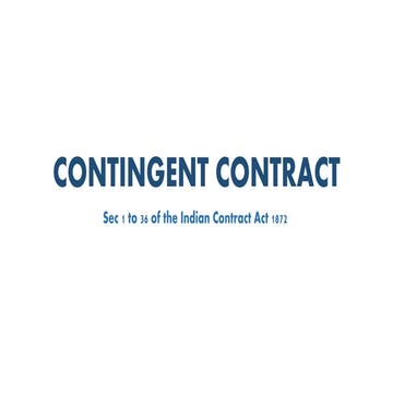 Contingent contract