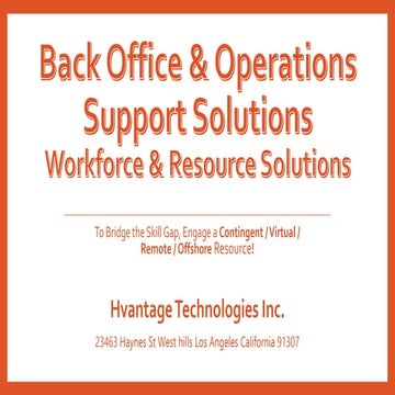 Back Office & Operations Support Staffing