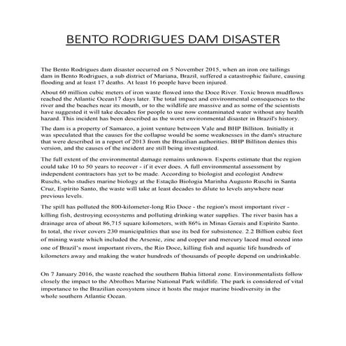 Industrial disaster that affected the nature.