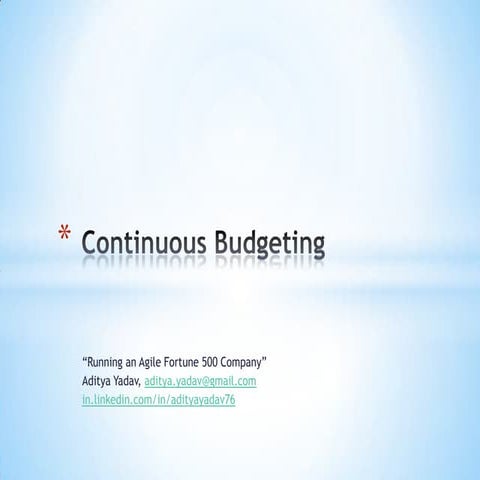 Continous Budgeting