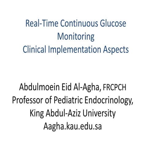 Continuous glucose monitoring technology