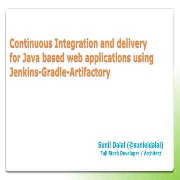 Continuous integration and delivery for java based web applications | PPT