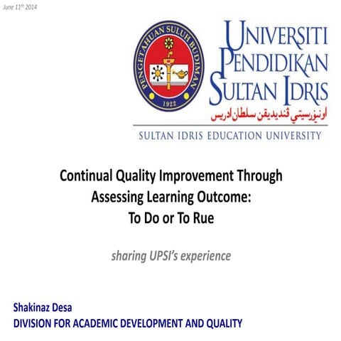 CQI through assessing LO  